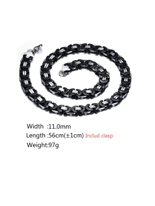 steel black 11mm*56CM[NC-066] Titanium Steel Irregular Vintage Necklace